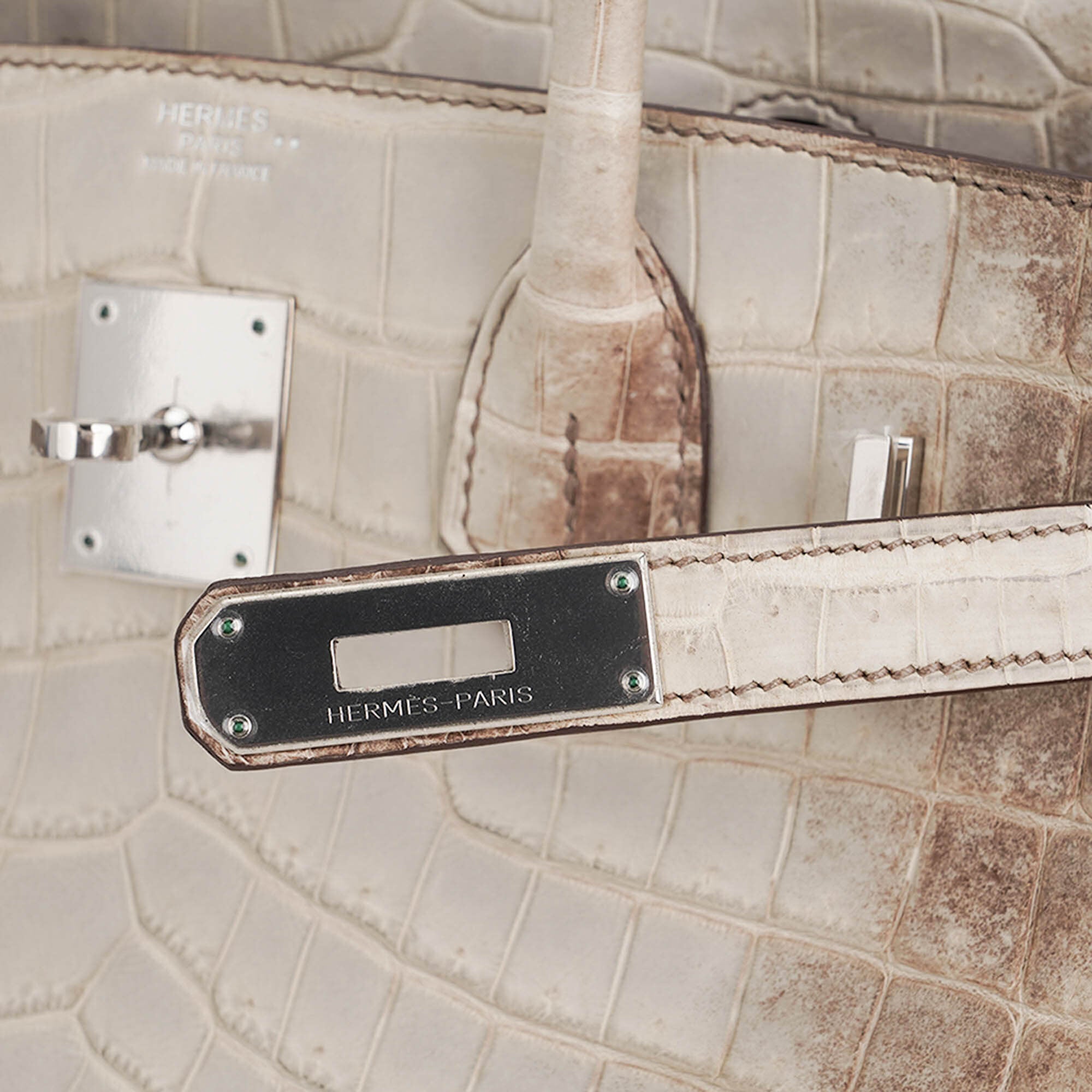 Birkin 30 Bag Gris Cendre Himalaya Crocodile Palladium Hardware