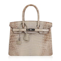 Birkin 30 Bag Gris Cendre Himalaya Crocodile Palladium Hardware
