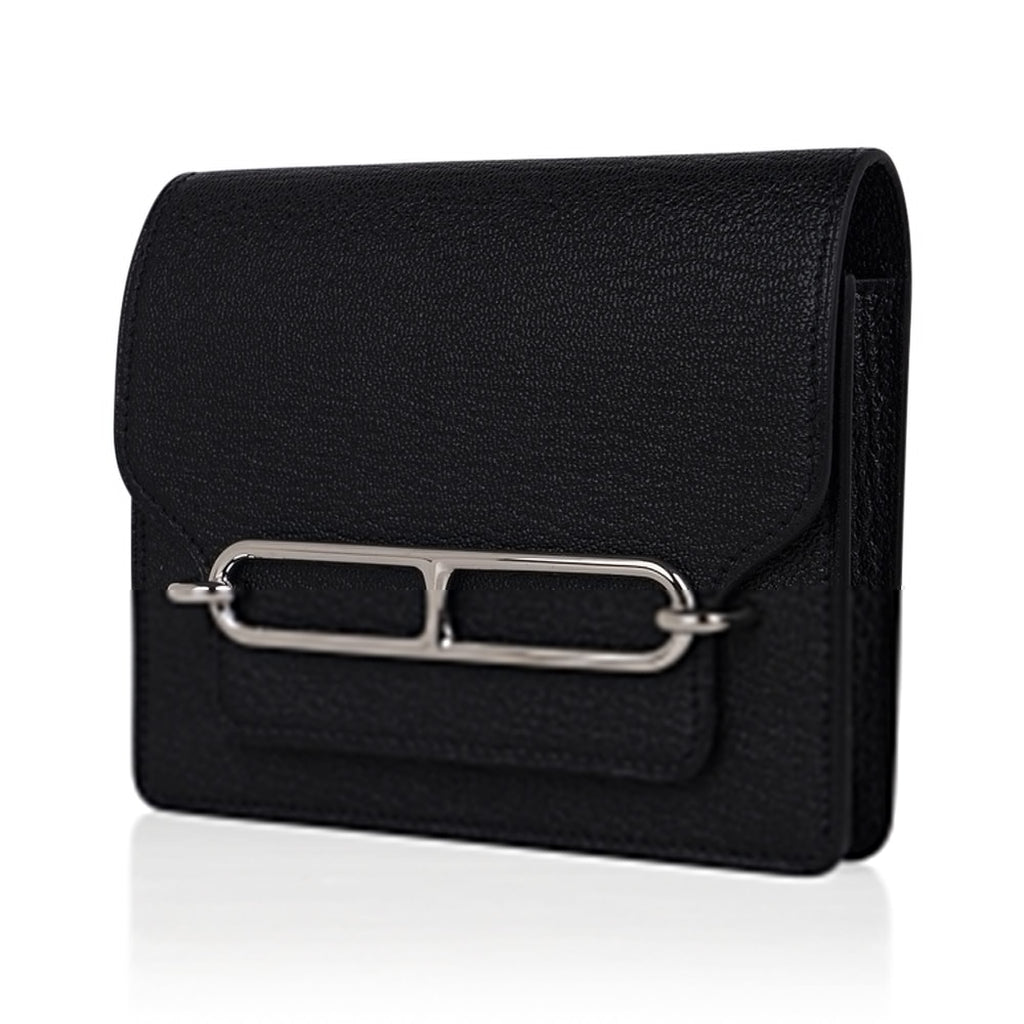 Roulis Slim Wallet Belt Bag Black Palladium Chevre