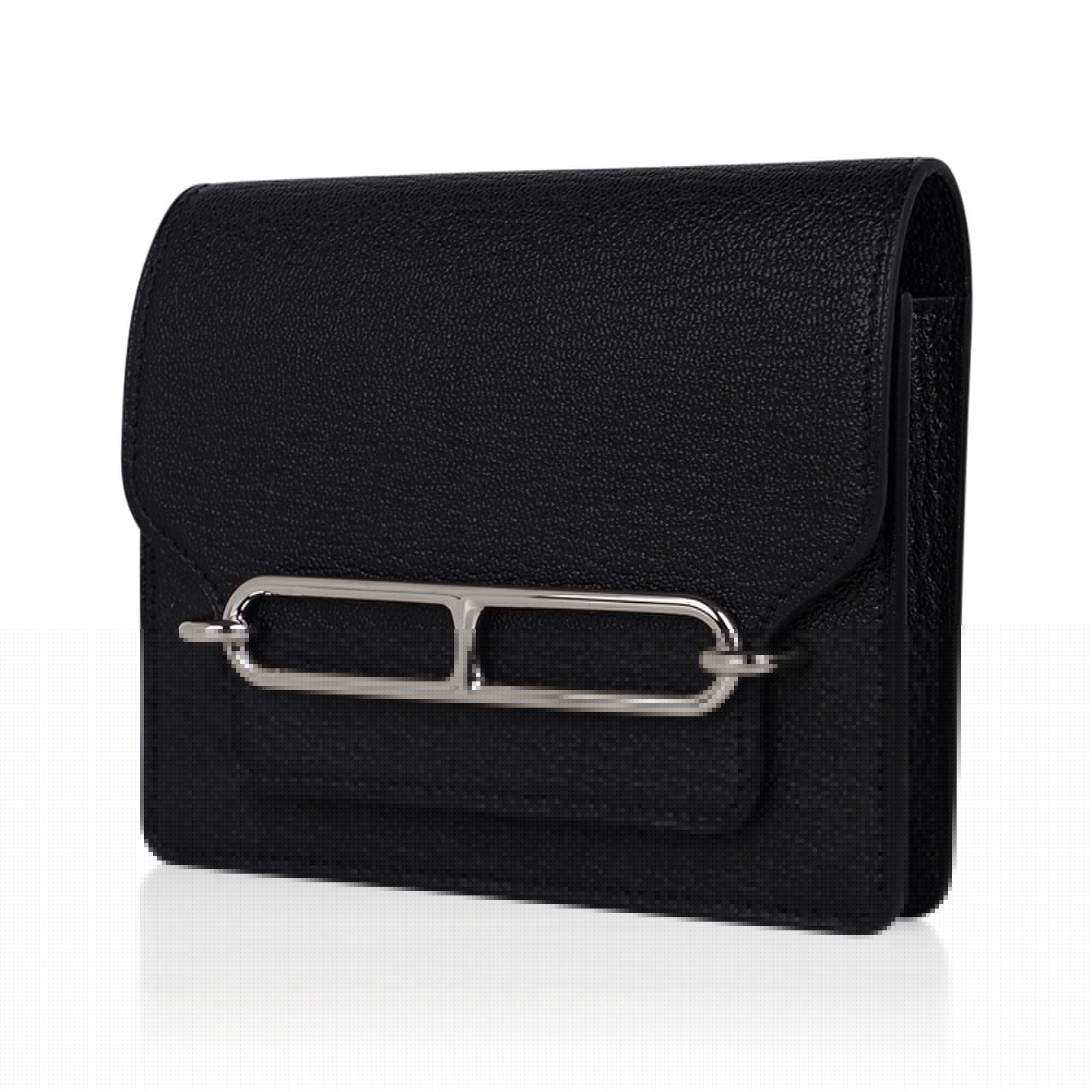 Roulis Slim Wallet Belt Bag Black Palladium Chevre