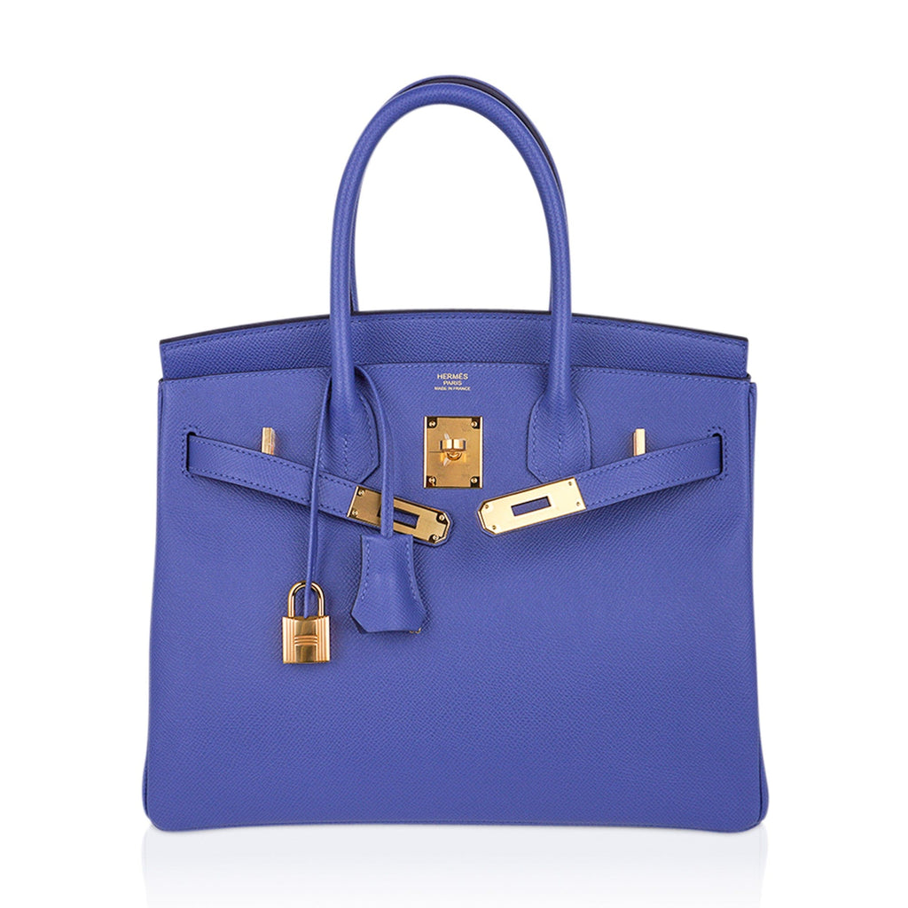 Birkin 30 Bag Blue Brighton Epsom Leather with Gold Hardware