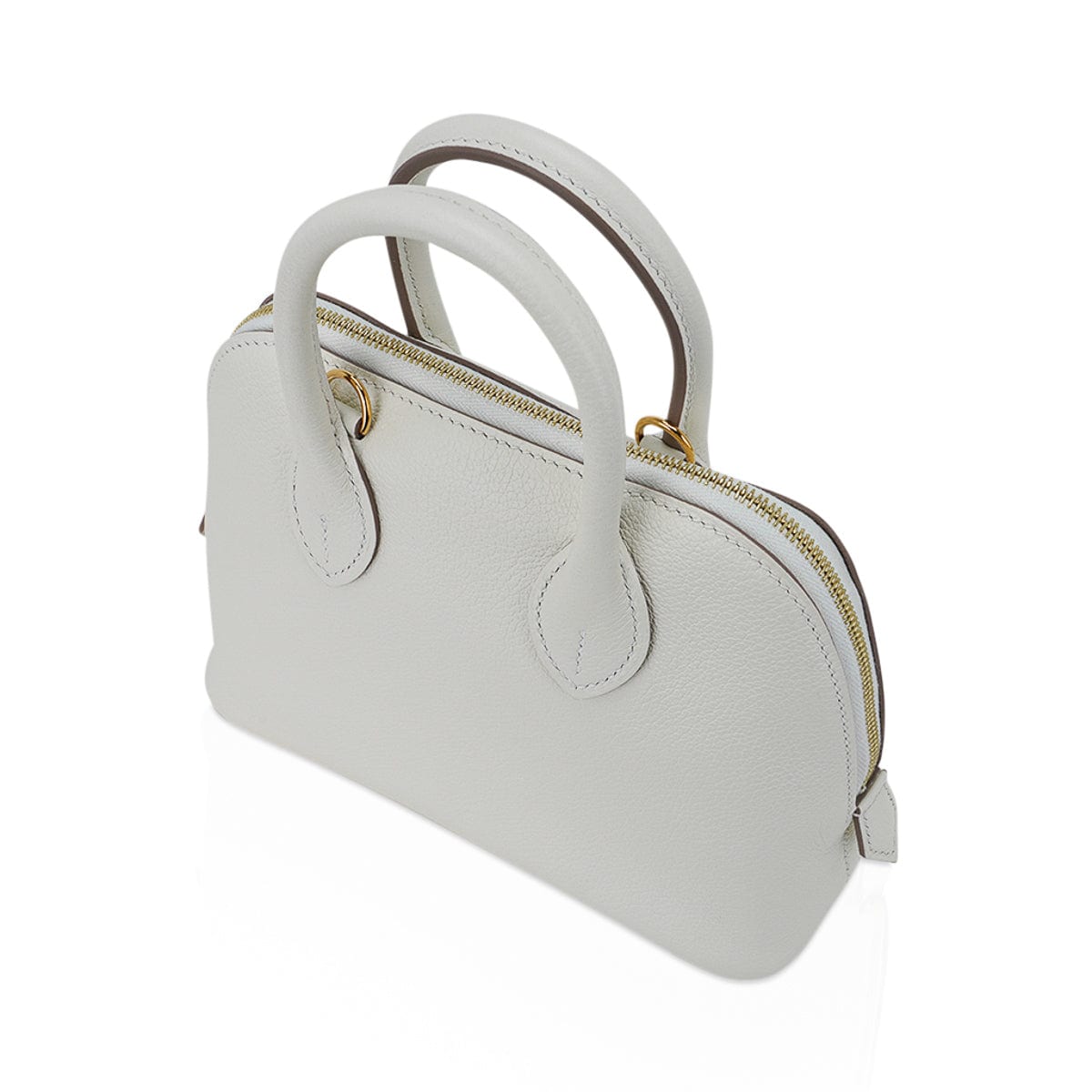 Mini Bolide 1923 Bag Verso Mushroom & Biscuit Evercolor Leather with Gold Hardware