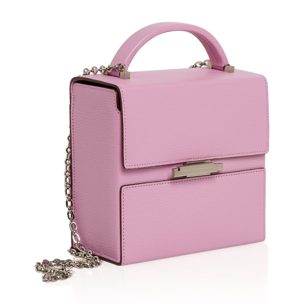 Cinhetic Bag Mauve Chevre Leather Palladium Hardware New w/ Box