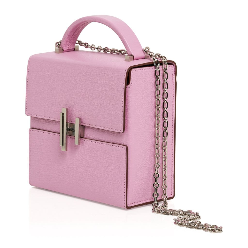 Cinhetic Bag Mauve Chevre Leather Palladium Hardware New w/ Box