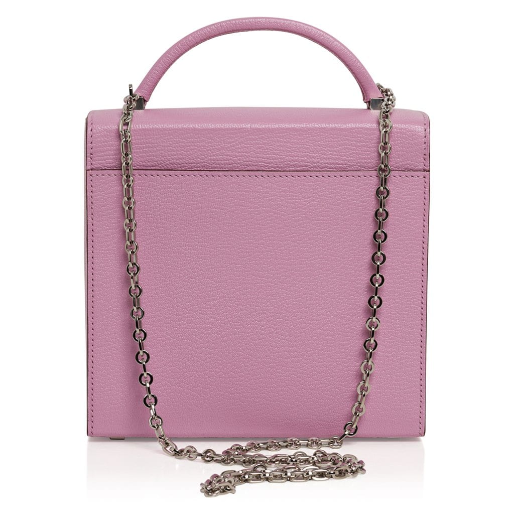 Cinhetic Bag Mauve Chevre Leather Palladium Hardware New w/ Box