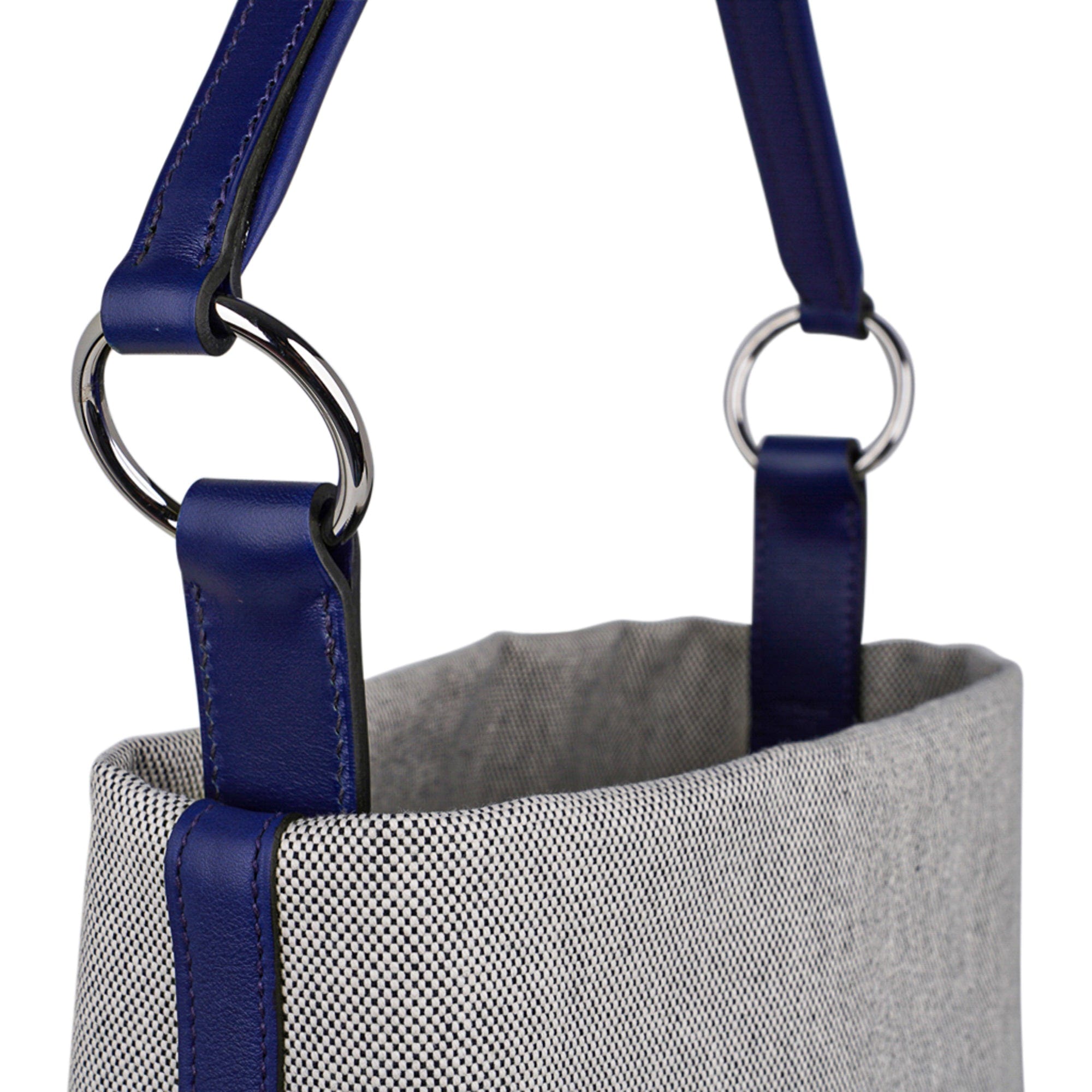 Col Roule Bag Noir Toile Berline Bleu Saphir and Toile Tote