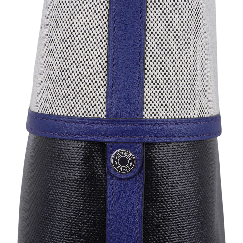 Col Roule Bag Noir Toile Berline Bleu Saphir and Toile Tote
