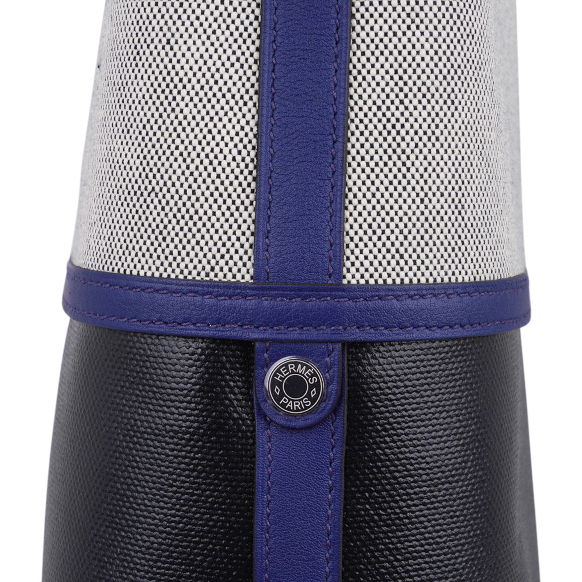 Col Roule Bag Noir Toile Berline Bleu Saphir and Toile Tote