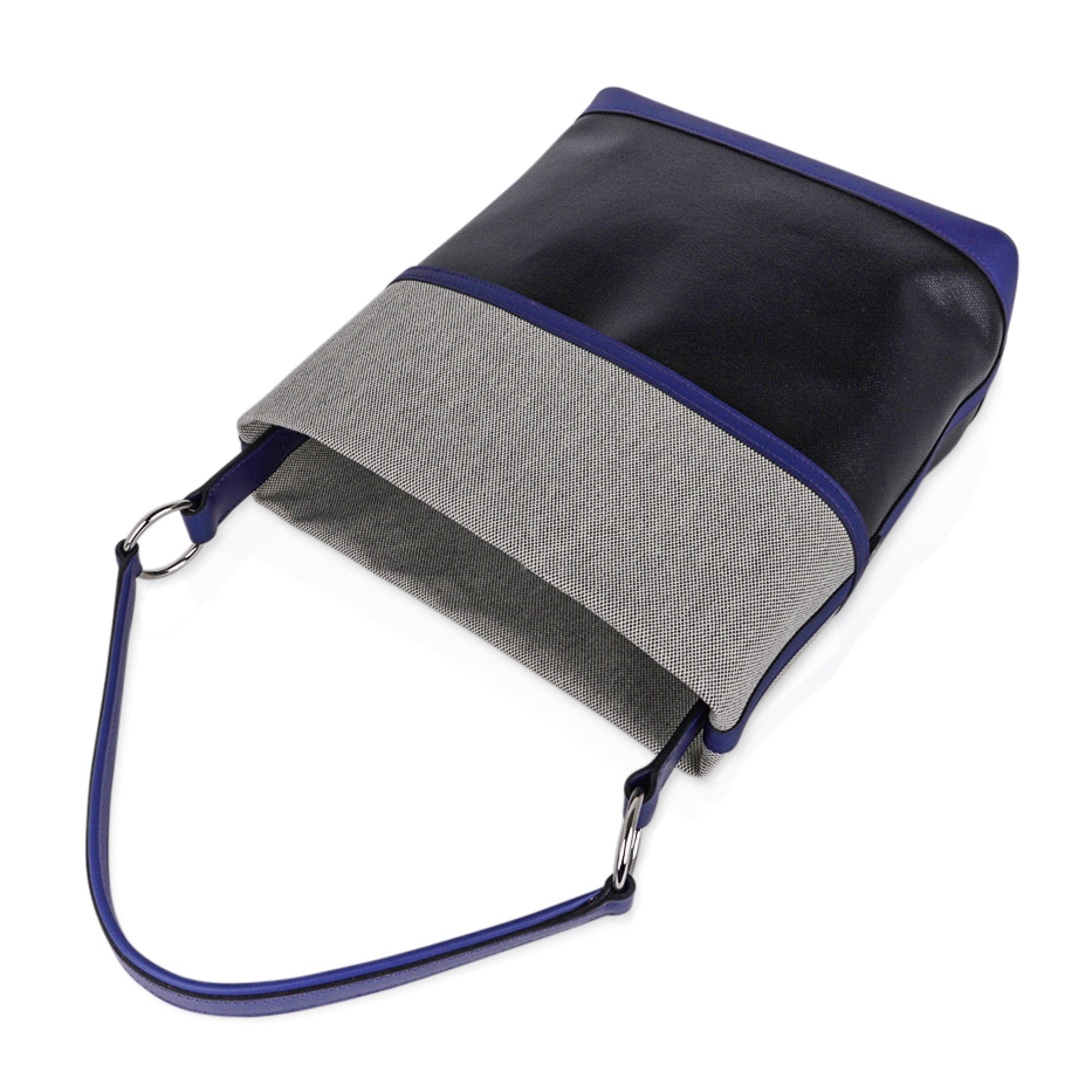 Col Roule Bag Noir Toile Berline Bleu Saphir and Toile Tote