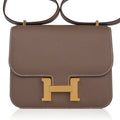 Constance Mini 18 Bag Etoupe Gold Hardware Epsom Leather