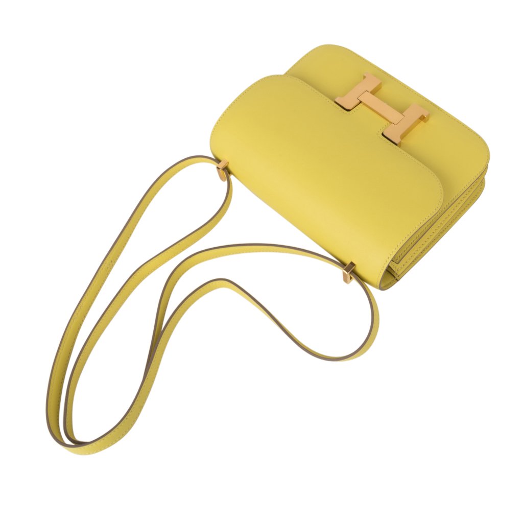 Mini Constance 18 Bag Lime Swift with Gold Hardware