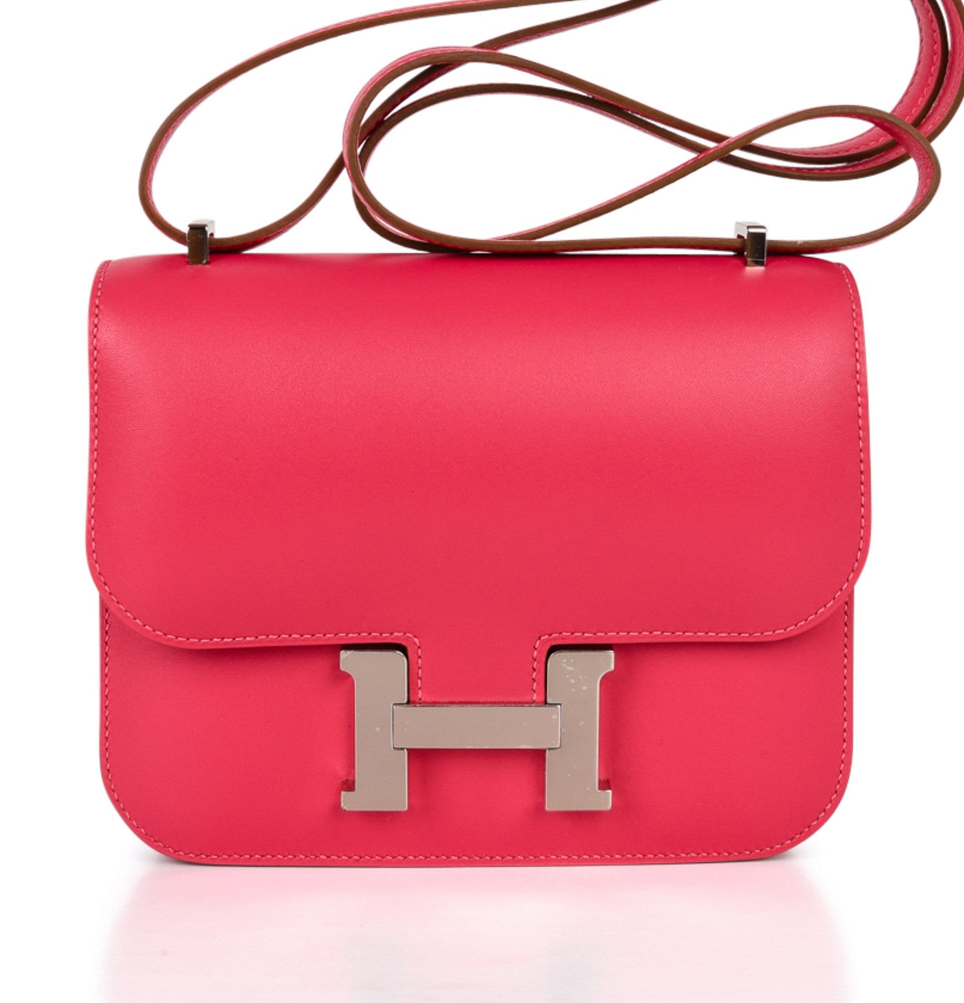 Mini III Constance 18 Bag Rose Lipstick Pink Veau Tadelakt Leather with Palladium Hardware