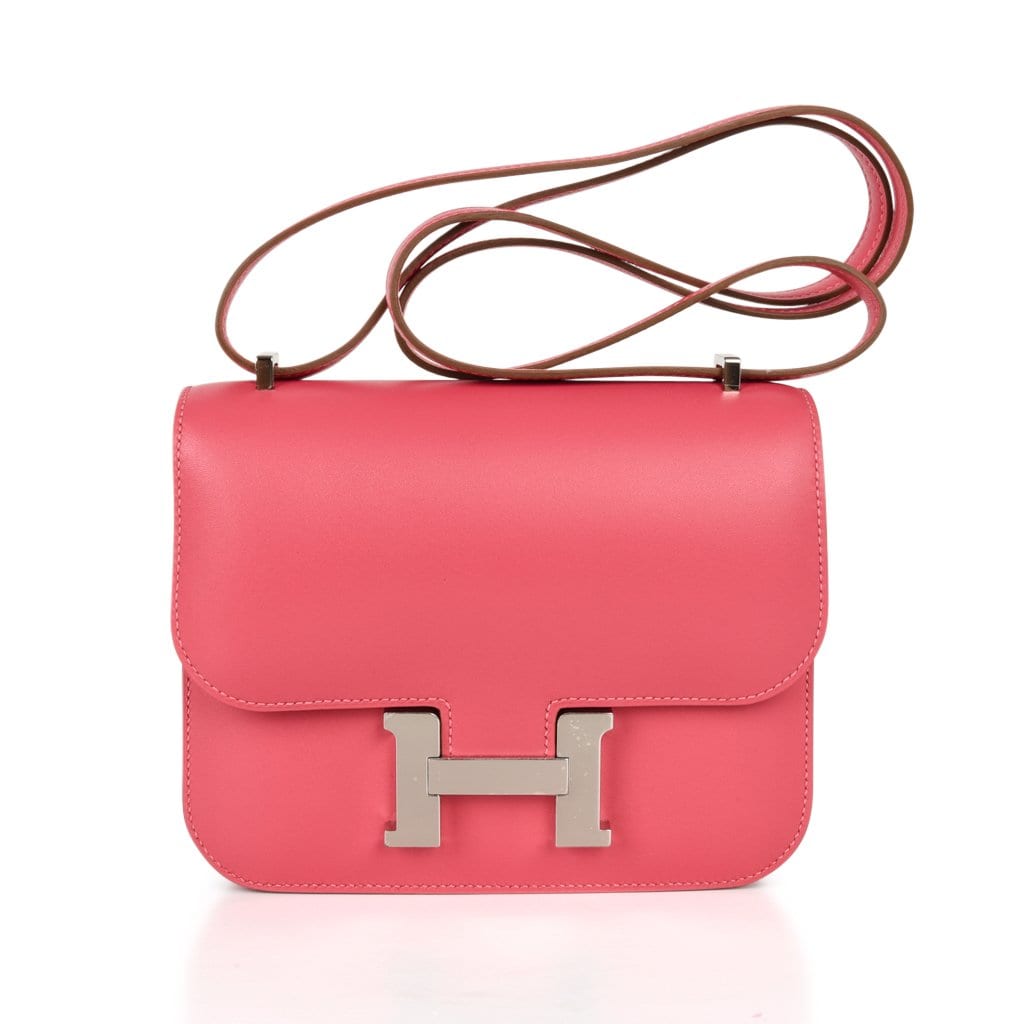 Mini III Constance 18 Bag Rose Lipstick Pink Veau Tadelakt Leather with Palladium Hardware