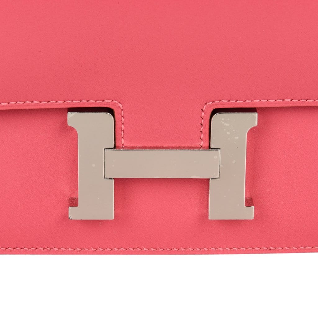 Mini III Constance 18 Bag Rose Lipstick Pink Veau Tadelakt Leather with Palladium Hardware