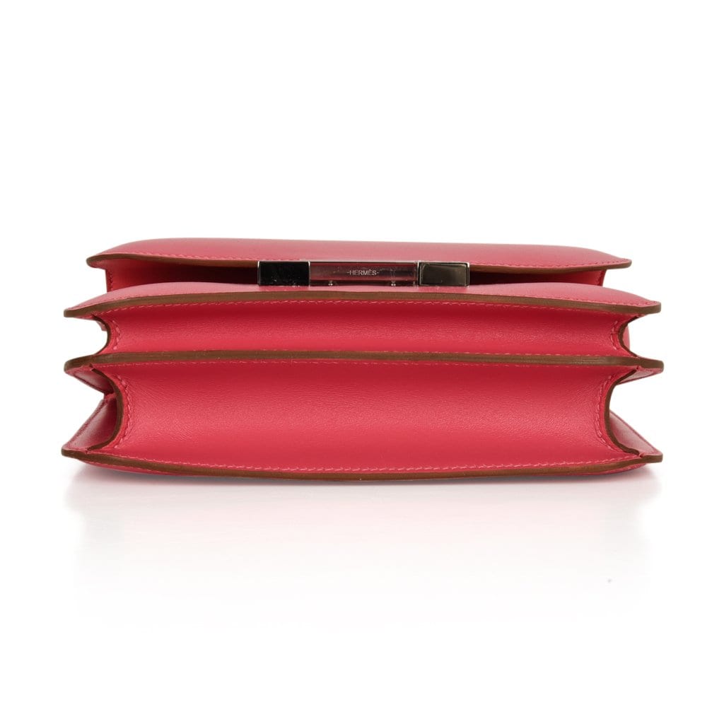 Mini III Constance 18 Bag Rose Lipstick Pink Veau Tadelakt Leather with Palladium Hardware