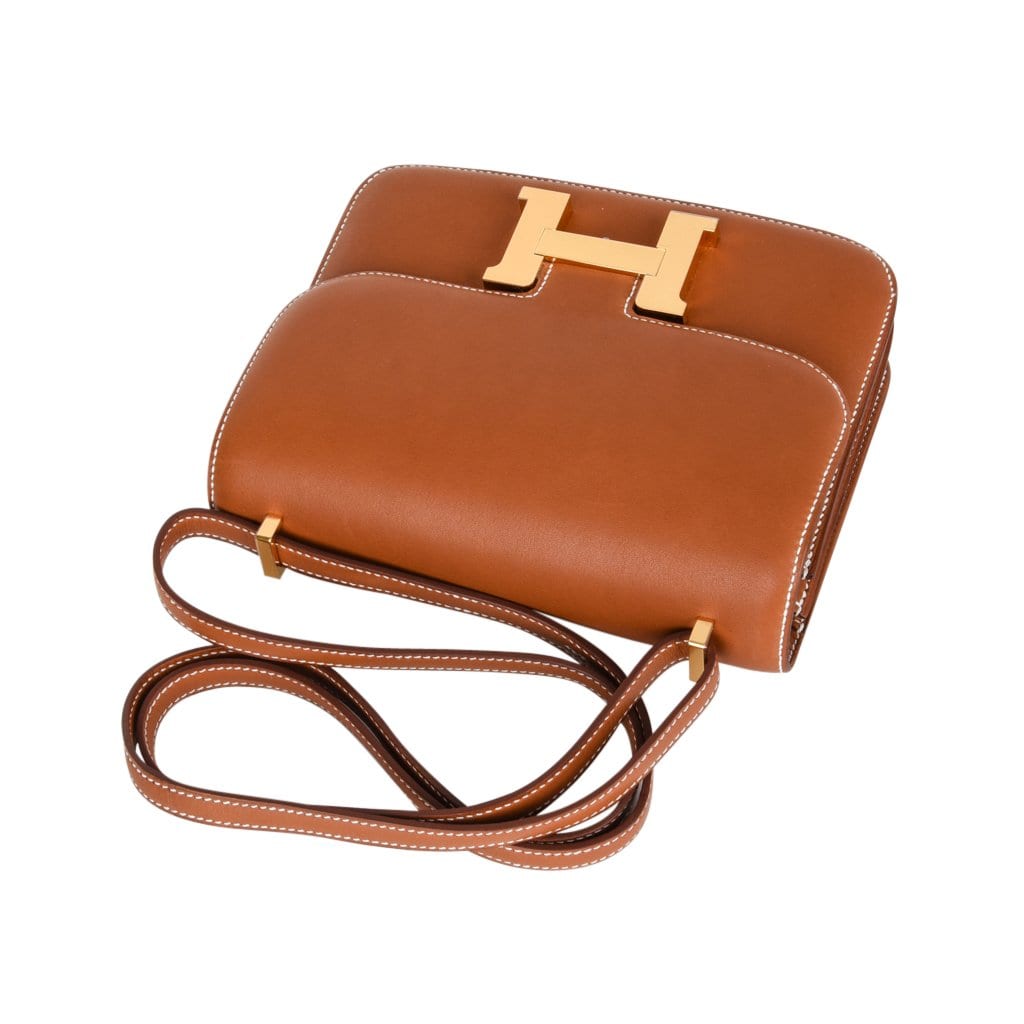 Constance Bag 18 Rare Fauve Barenia Leather Gold Hardware