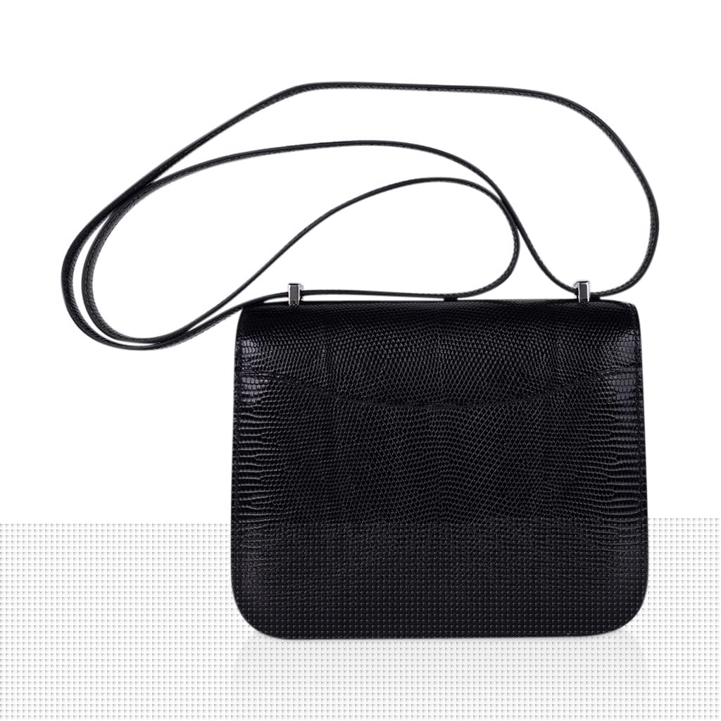 Mini Constance Bag 18 Black Lizard with Palladium Hardware