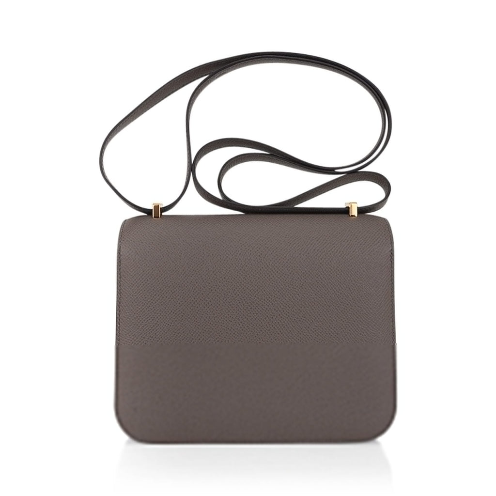 Mini Constance 18 Bag Etain Epsom Leather with Gold Hardware