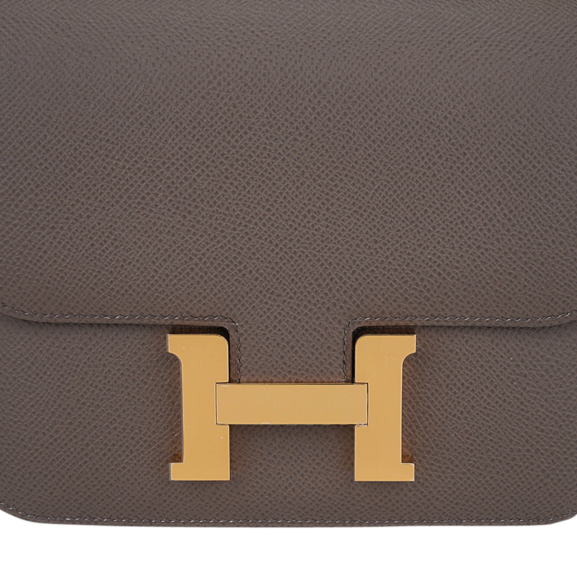 Mini Constance 18 Bag Etain Epsom Leather with Gold Hardware