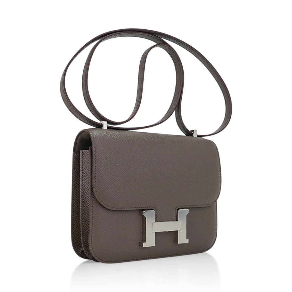 Mini Constance 18 Bag Etain Epsom Leather with Palladium Hardware