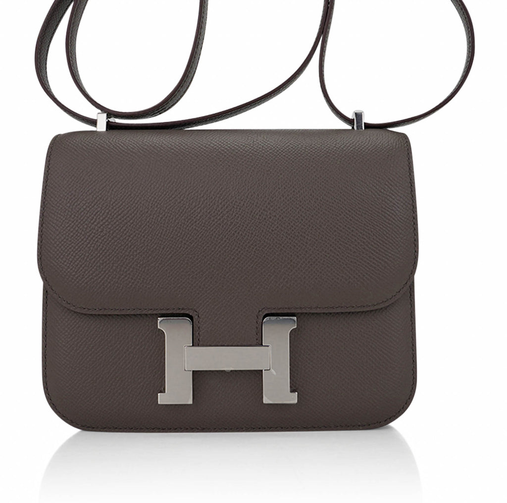 Mini Constance 18 Bag Etain Epsom Leather with Palladium Hardware