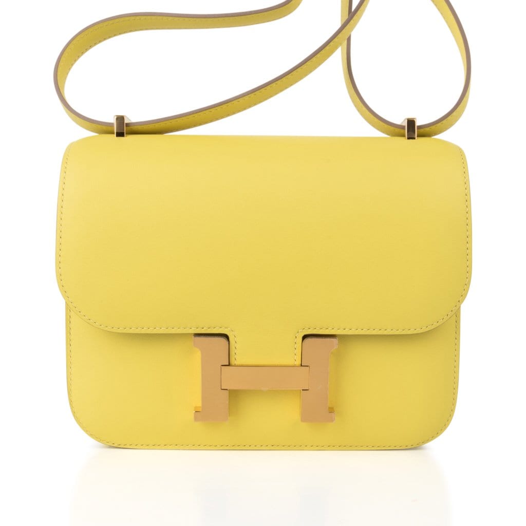 Mini Constance 18 Bag Lime Swift with Gold Hardware
