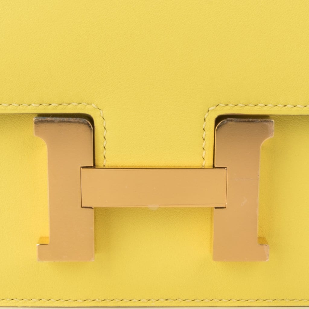Mini Constance 18 Bag Lime Swift with Gold Hardware