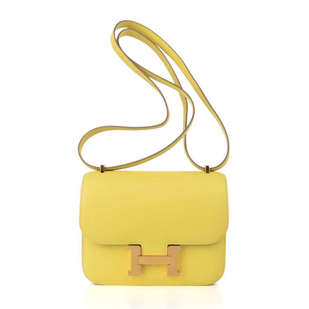Mini Constance 18 Bag Lime Swift with Gold Hardware
