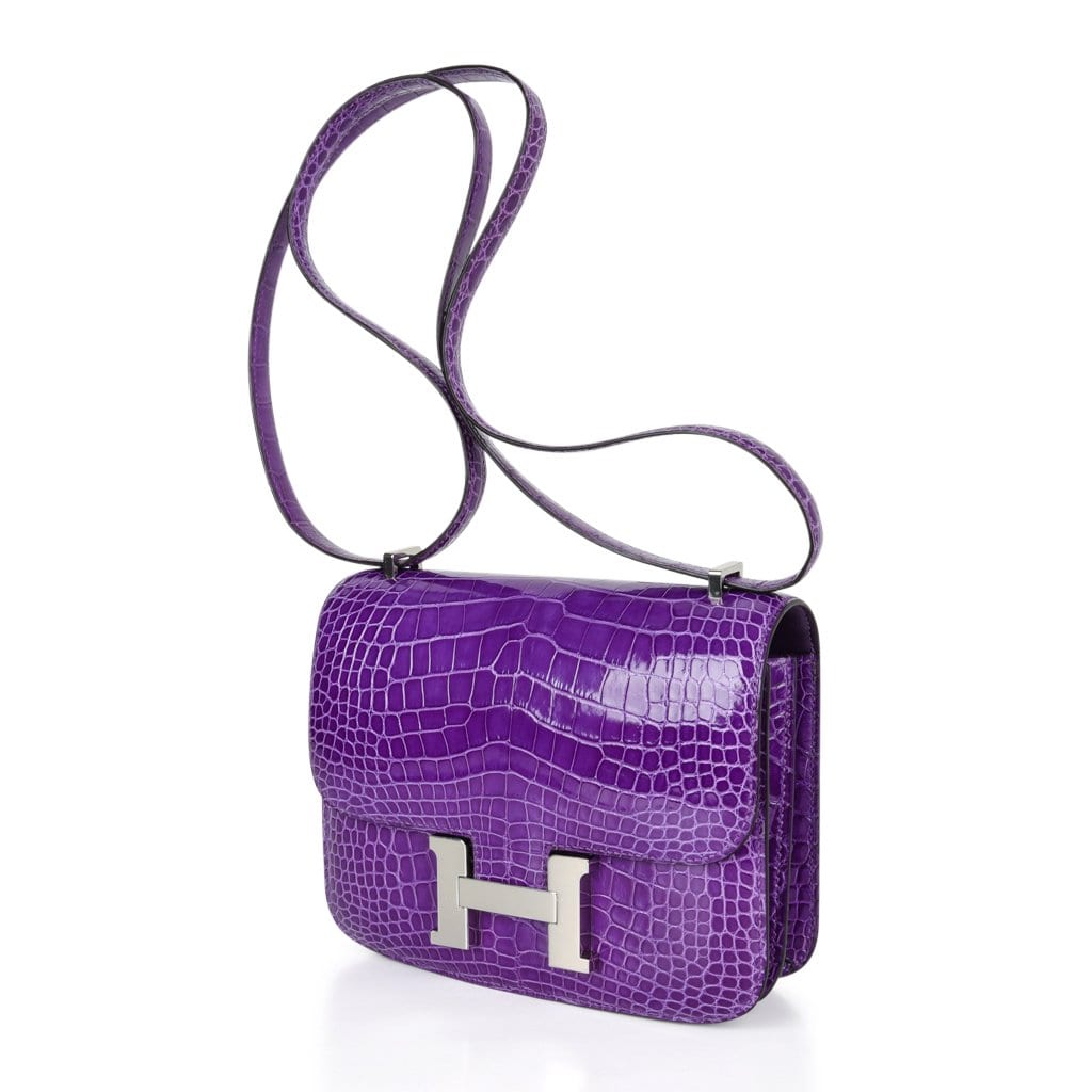 Constance 18 Bag Rare Ultra Violet Alligator Palladium