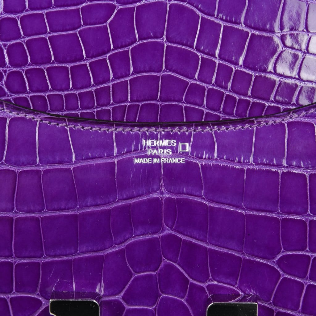 Constance 18 Bag Rare Ultra Violet Alligator Palladium