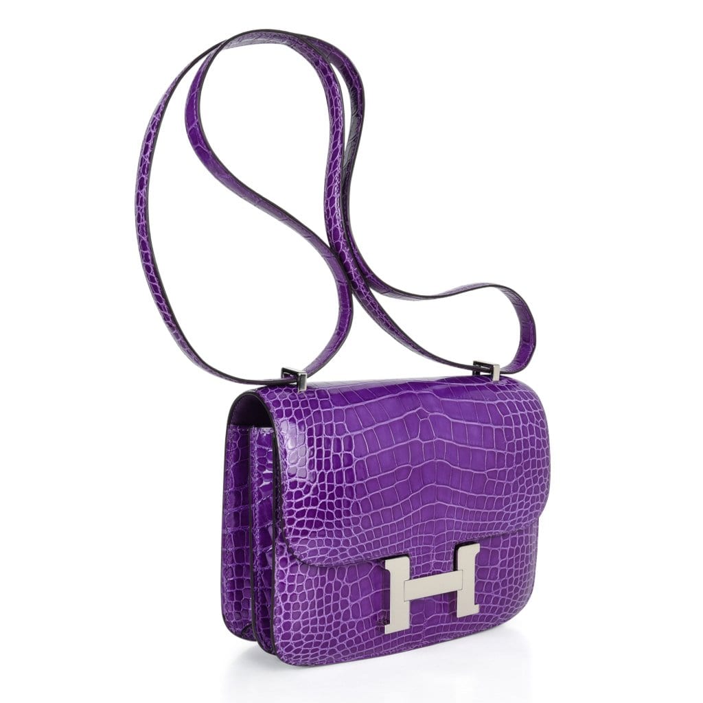 Constance 18 Bag Rare Ultra Violet Alligator Palladium