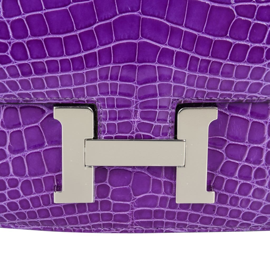 Constance 18 Bag Rare Ultra Violet Alligator Palladium
