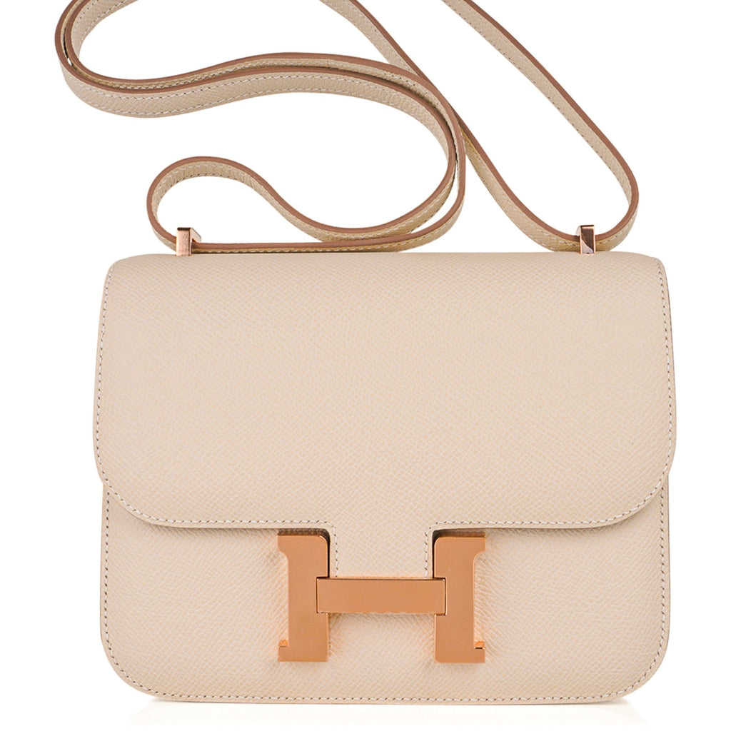 Constance HSS 18 Bag Craie / Gris Perle Rose Gold Hardware