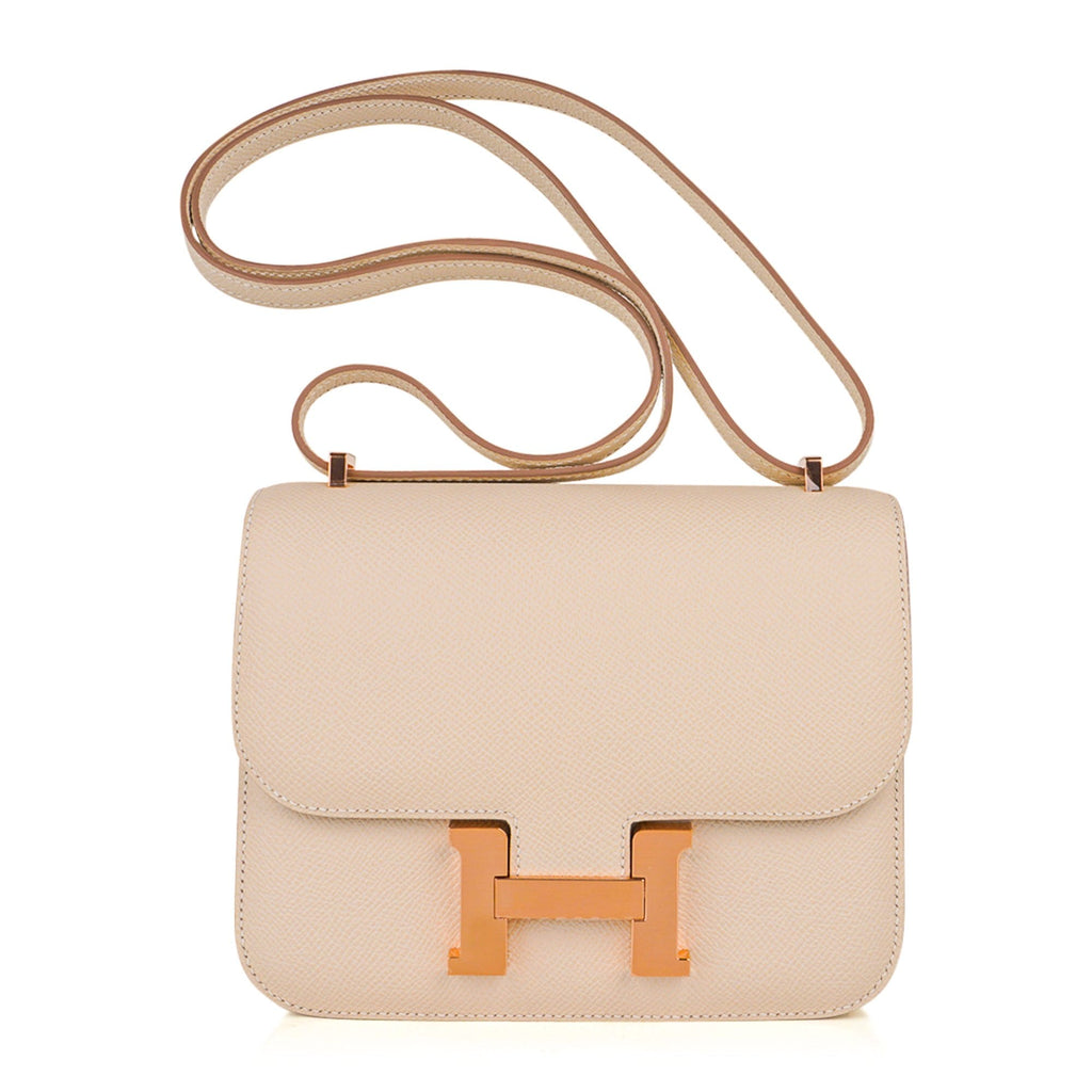 Constance HSS 18 Bag Craie / Gris Perle Rose Gold Hardware