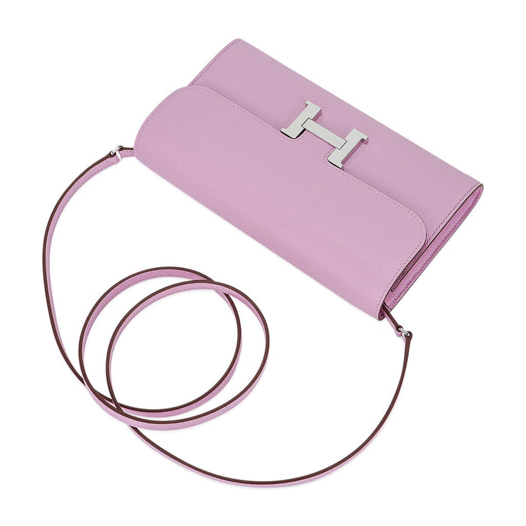 Constance Long To Go Wallet Mauve Sylvestre Epsom Leather with Palladium Hardware