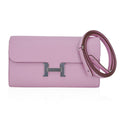 Constance Long To Go Wallet Mauve Sylvestre Epsom Leather with Palladium Hardware