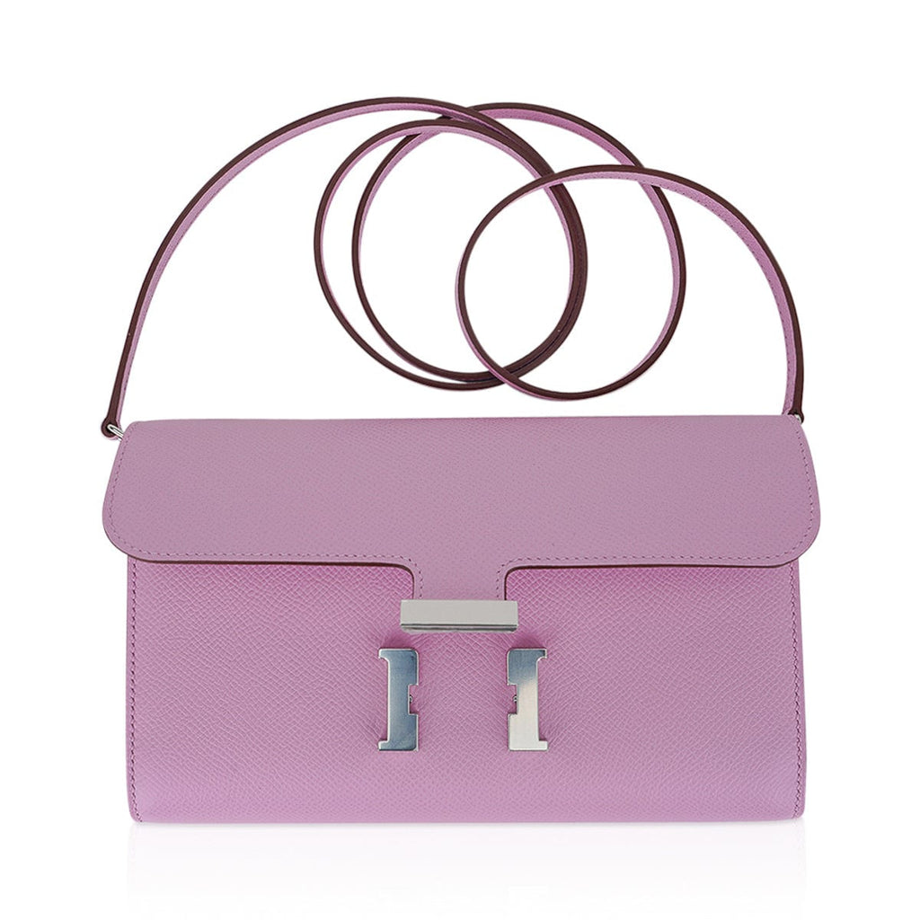 Constance Long To Go Wallet Mauve Sylvestre Epsom Leather with Palladium Hardware