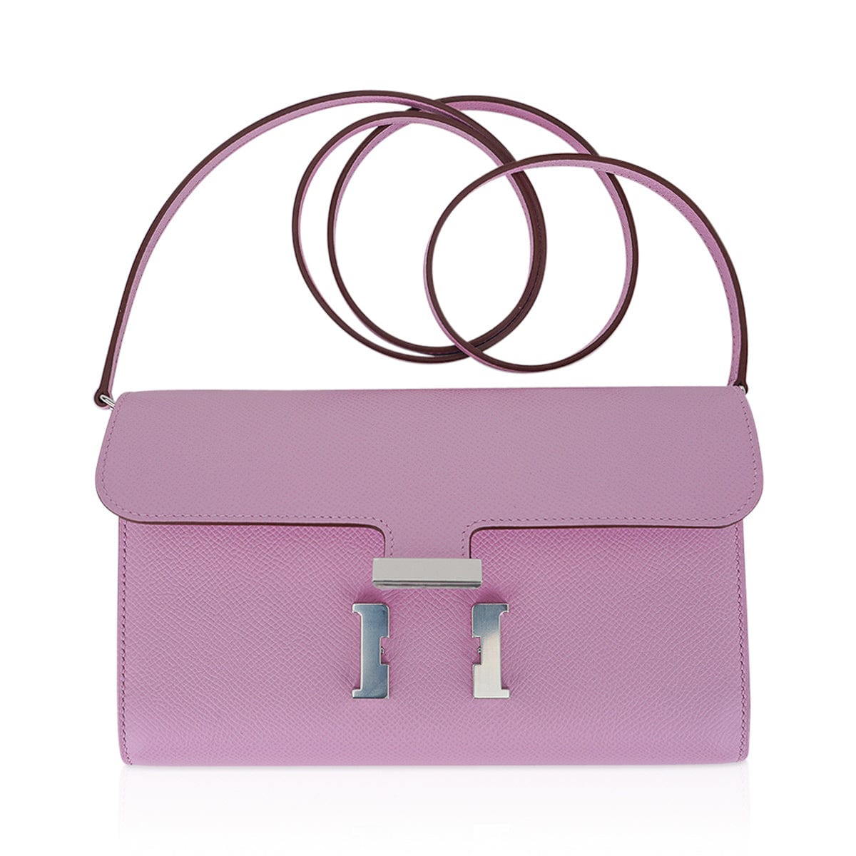 Constance Long To Go Wallet Mauve Sylvestre Epsom Leather with Palladium Hardware