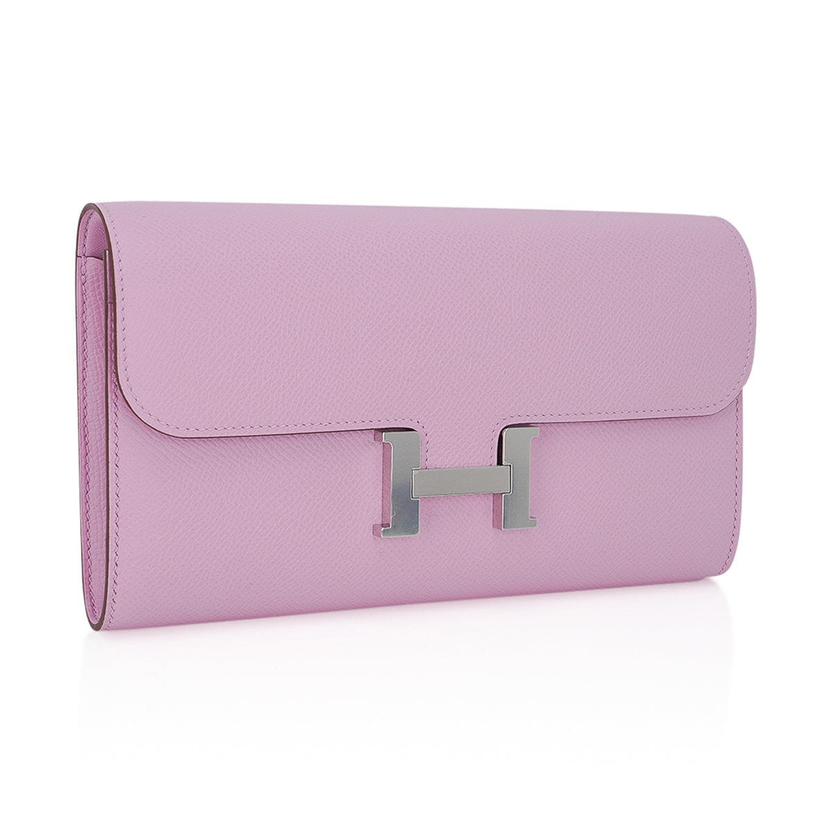 Constance Long To Go Wallet Mauve Sylvestre Epsom Leather with Palladium Hardware