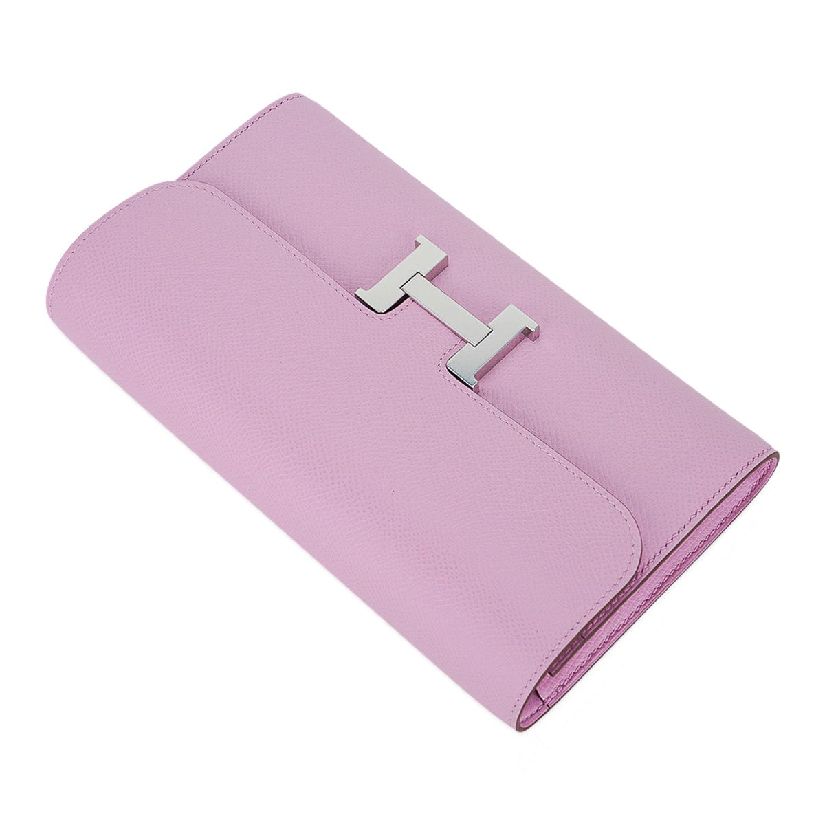 Constance Long To Go Wallet Mauve Sylvestre Epsom Leather with Palladium Hardware
