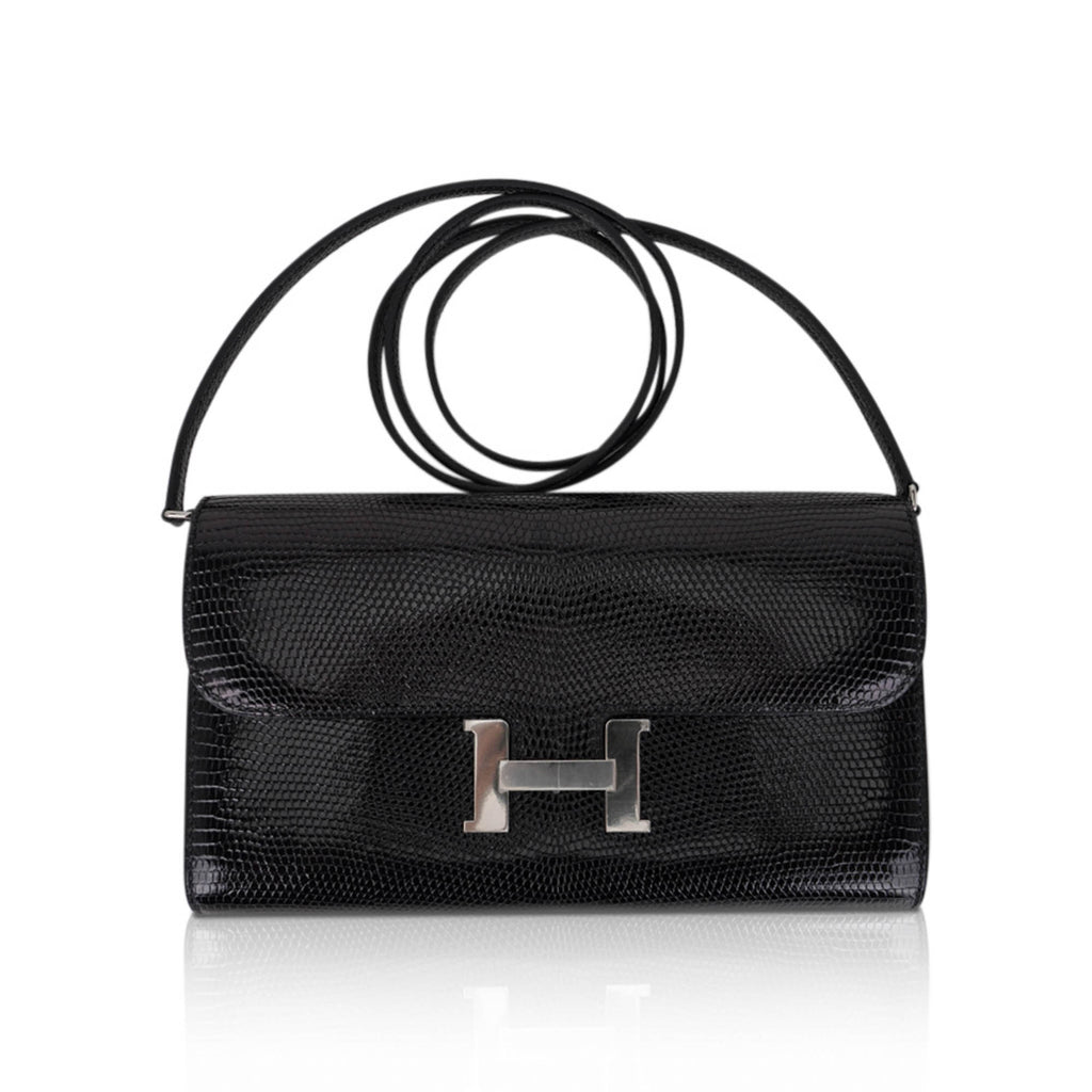 Constance Long To Go Wallet Black Lizard with Palladium Hardware