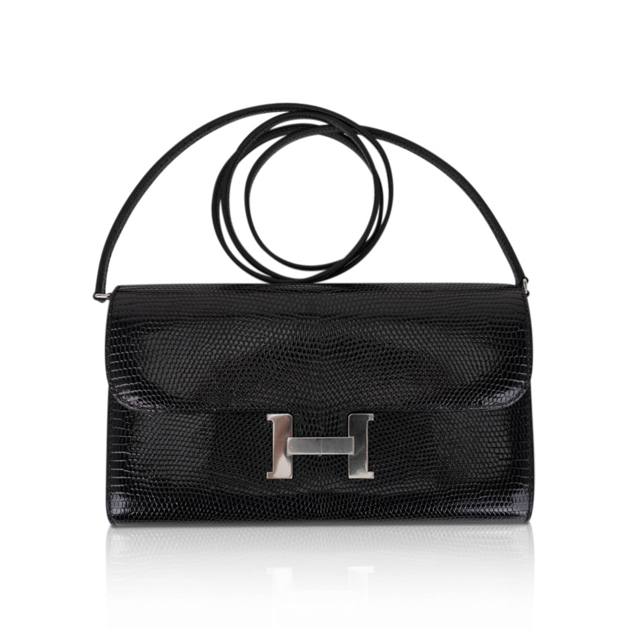 Constance Long To Go Wallet Black Lizard with Palladium Hardware