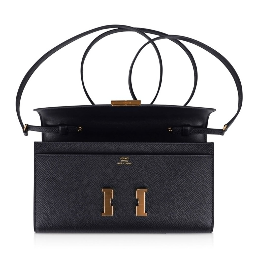 Constance Long To Go Wallet Black Epsom Gold Hardware