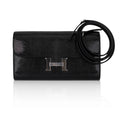 Constance Long To Go Wallet Black Lizard with Palladium Hardware