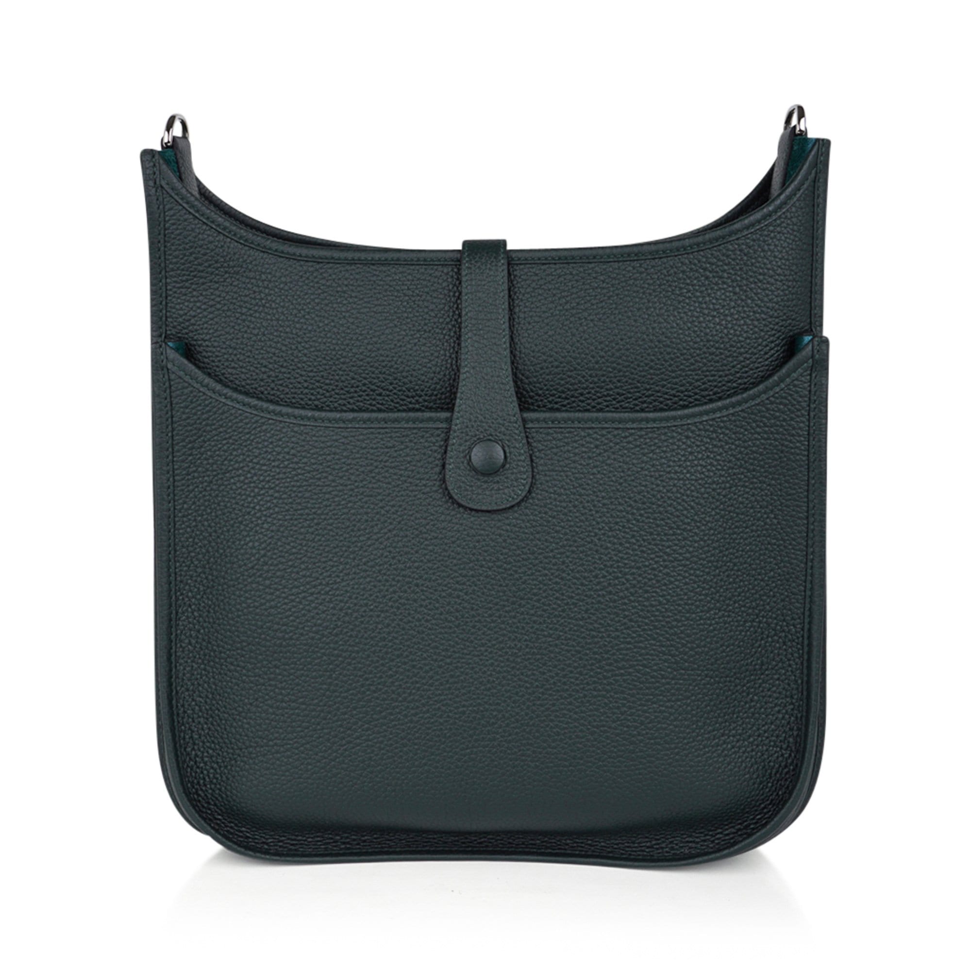 Bag Evelyne GM Vert Fonce Clemence Palladium Hardware New w/ Box