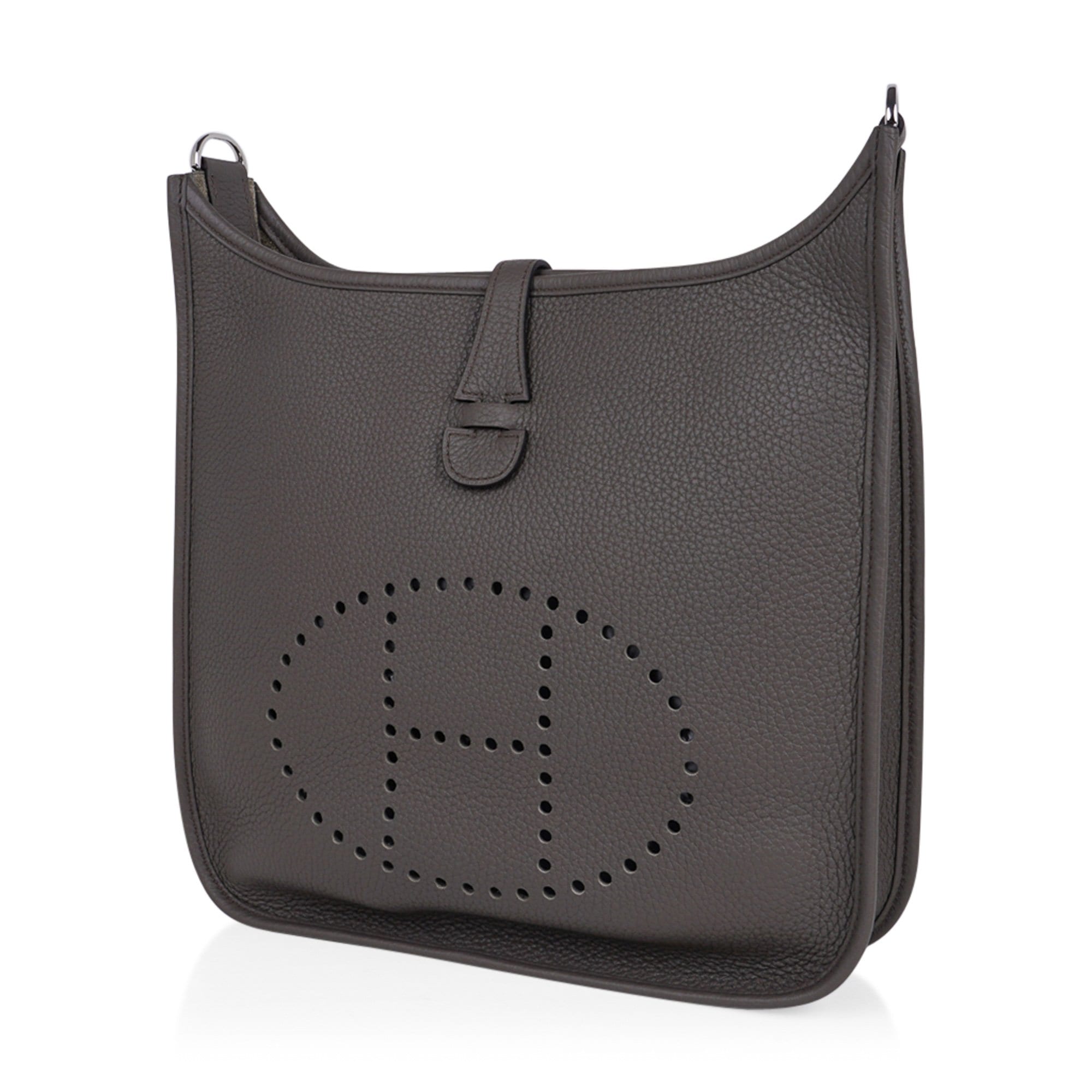 Evelyne PM Bag Gray Etain Clemence Leather Palladium