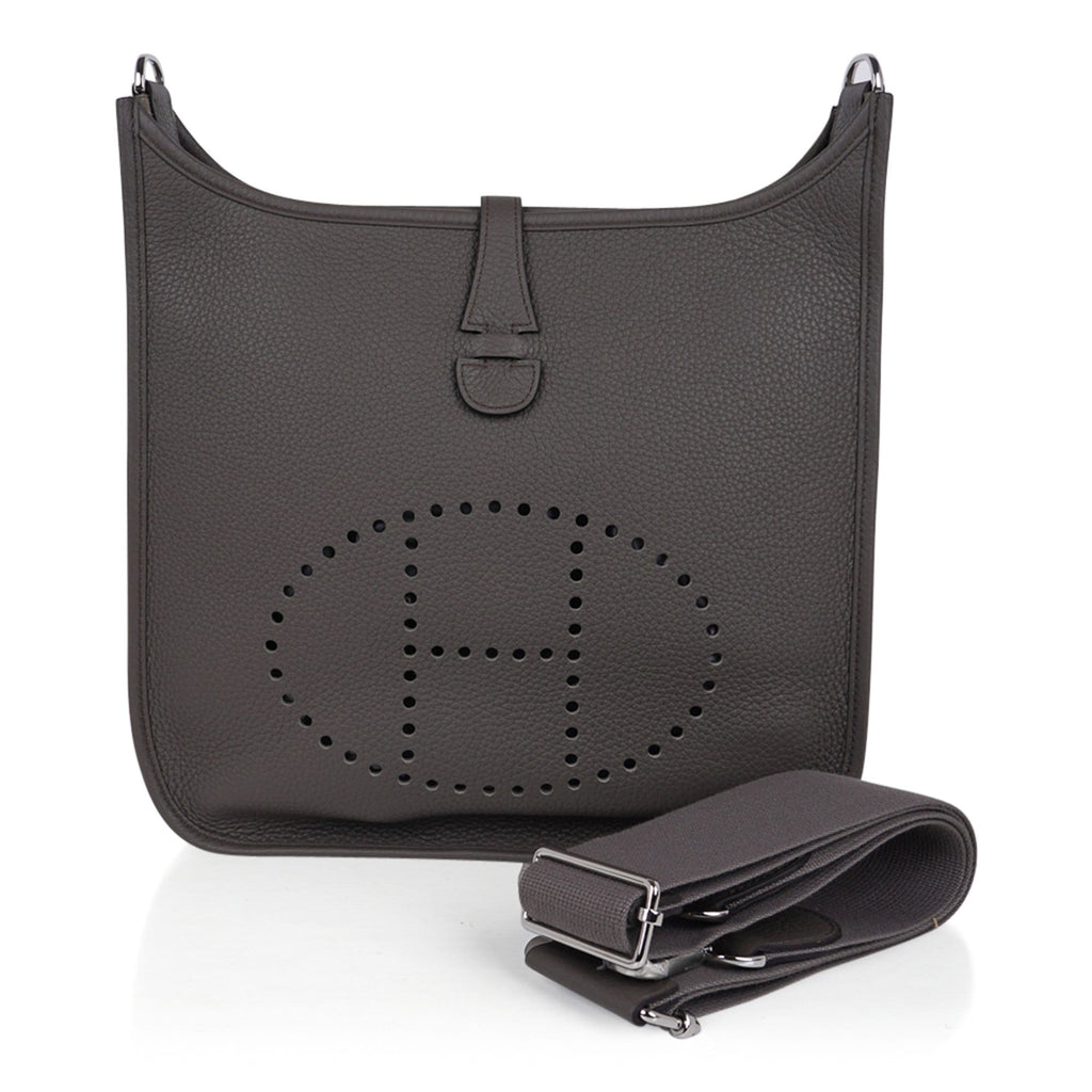 Evelyne PM Bag Gray Etain Clemence Leather Palladium