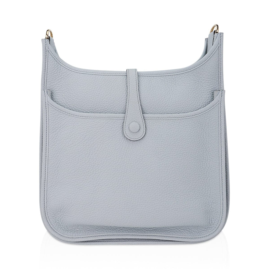 Evelyne PM Bag Blue Pale Clemence Leather with Gold Hardware