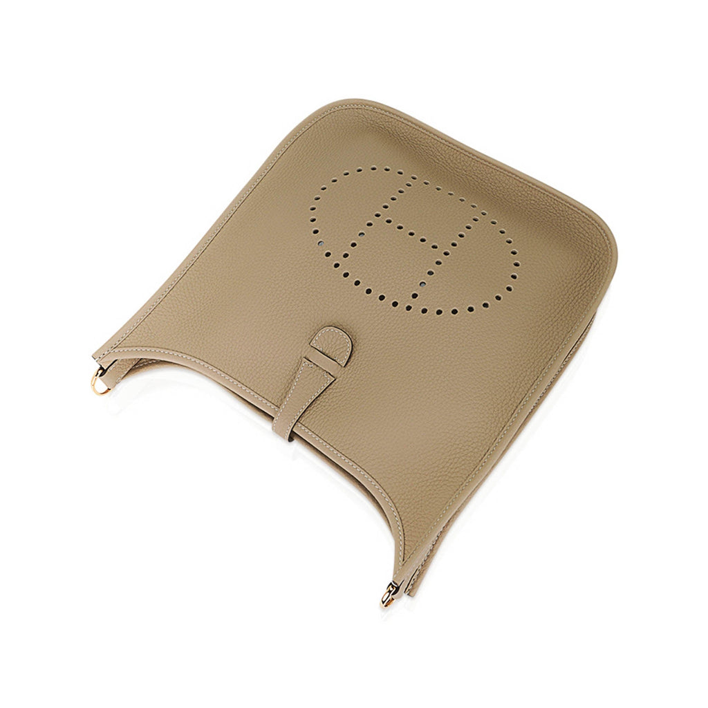 Evelyne PM Trench Bag Clemence Leather with Gold Hardware