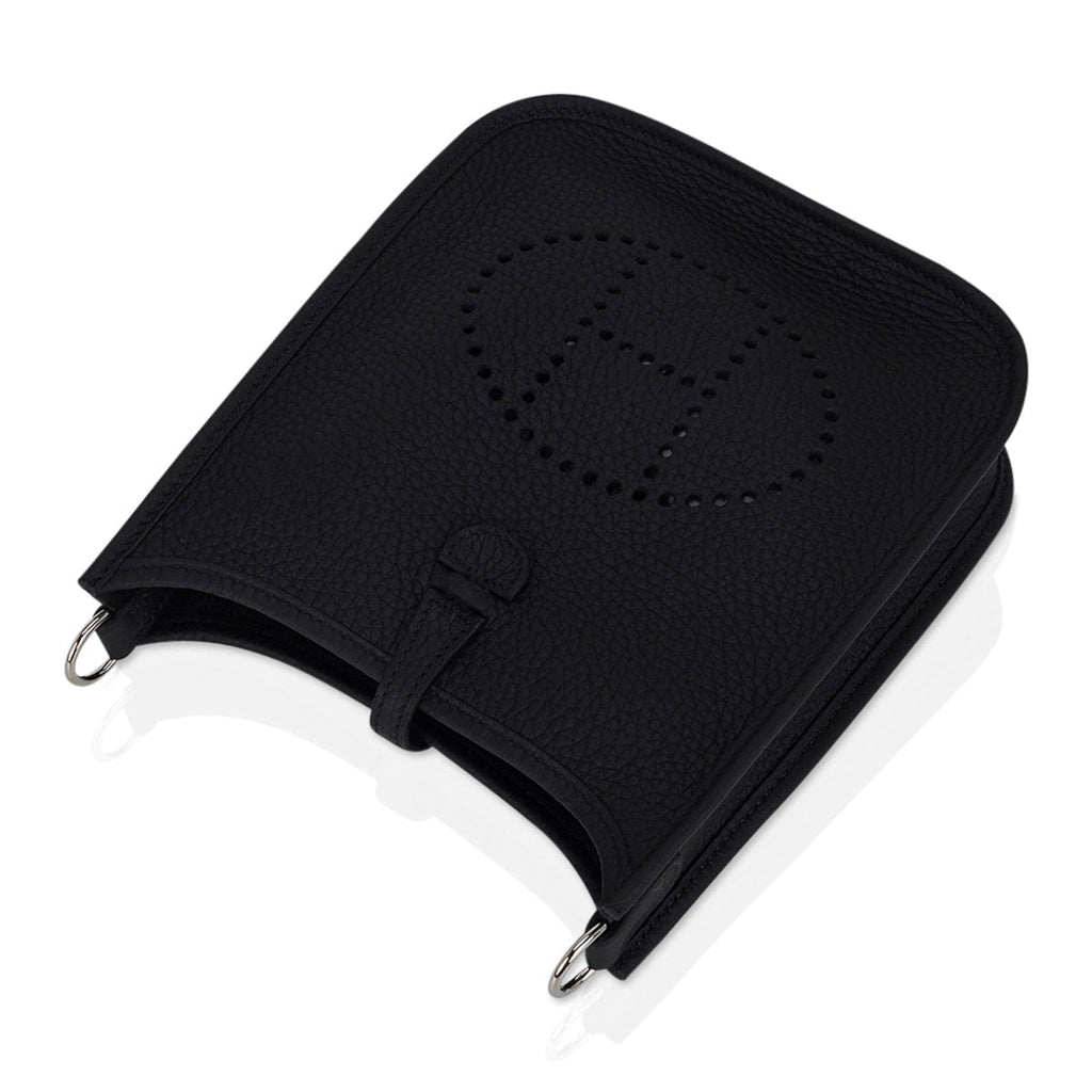 Mini Evelyne TPM Bag Black Clemence Leather with Palladium Hardware